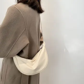 Нейлоновая сумка через плечо Женская 2023, Новая Модная Легкая Маленькая сумка для тела, Холщовая сумка на одно плечо