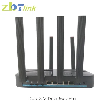 Zbtlink 4G Маршрутизатор с двумя SIM-картами 1200 Мбит/с WIFI Два Модема Openwrt Gigabit WAN LAN 2,4 G 5,8 ГГц Двухдиапазонный Wi-Fi Удлинитель 8 Антенн