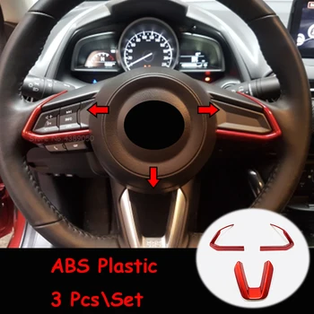 Для Mazda 2 Demio/Mazda CX3 CX-3 2018 ABS Пластик Красная Кнопка рулевого колеса Автомобиля Рамка Крышка Отделка Аксессуары для укладки автомобилей