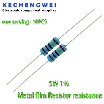10ШТ 5 Вт 1% Металлический пленочный резистор с сопротивлением 0,1 R ~ 10 М 1 К 1.2 1.3 3.3 10 22 33 120 360 18 390 470 82 R K Ом 10 К 100 К 1 М