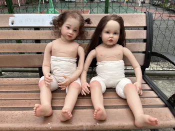 FBBD настроила ограниченную поставку 32-дюймовой куклы Reborn Baby Крессида с длинными прямыми волосами, укорененными вручную, Рождественский подарок