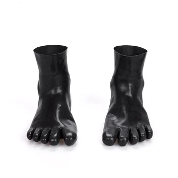 Унисекс, сексуальный черный жидкий латексный каучук Wetlook, короткие носки с 5 пальцами, Чулки, Чулочно-носочные изделия, Фетиш-пинетки для мужчин и женщин