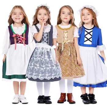 Детские костюмы на Октоберфест, Пивное платье для девочек, Фантазийный наряд, Карнавал, Хэллоуин, Косплей, праздничная форма для выступлений