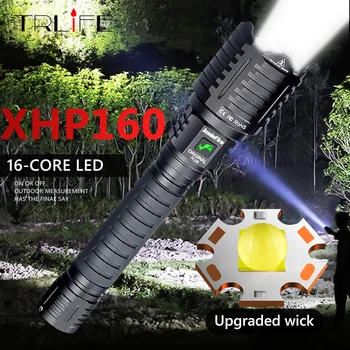 XHP160 Мощный фонарик 16-ядерный яркий фонарь с возможностью масштабирования 10000 мАч 26650 Кемпинг USB Перезаряжаемый Тактический охотничий фонарь
