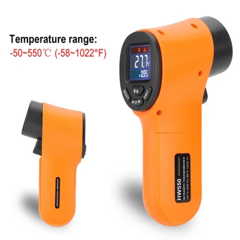 Цифровой инфракрасный термометр Бесконтактный Цифровой Пирометр Лазерный термометр-50 ~ 550℃ (-58~1022℉) Температурный пистолет