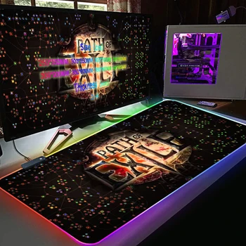 Большой RGB коврик для мыши с клавиатурой Аниме Path Of Exile Коврики для мыши Игровой Коврик для мыши XL LED Высокоскоростные Компьютерные аксессуары Настольный коврик