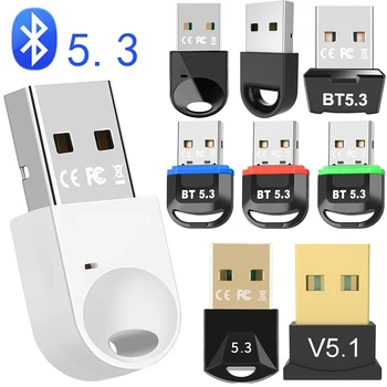 USB Bluetooth 5.3 5.1 Dongle Адаптер Передатчик Приемник Bluetooth Аудио Dongle Беспроводной USB адаптер для портативного компьютера ПК