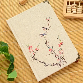Китайский стиль, Винтажный блокнот в твердом льняном переплете, Дневник, Блокнот для путешествий, Книга на подкладке формата А5